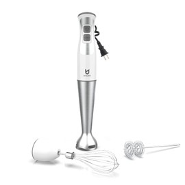 Immersion Hand Blender, UTALENT 3-in-1 8-Speed Stick Blender with Milk Frother, Egg Whisk for Smoothies, Coffee Milk Foam, Puree Baby Food, Sauces and Soups - White