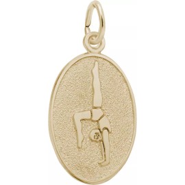 Rembrandt Gold-Plated Sterling Silver Gymnast Oval Charm by Rembrandt