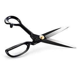 Tijeras de costura, tijeras profesionales de tela de 10 pulgadas, tijeras resistentes de corte afilado para manualidades, cuero, confección, sastrería, alteraciones (10 pulgadas, negro, diestro)