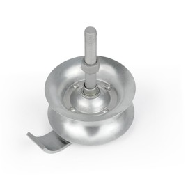 Wmebee 2 Pack Sliding Gate Rollers 5" Steel Pipe Track Roller Galvanized for 1 5/8" Pipe Track (Pack of 2)