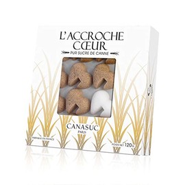 Canasuc Paris, L'Accroche Coeur Pur Sucre de Canne, "Window Box" of 32 Assorted French Molded Sugar "Hearts", 3.35 Oz