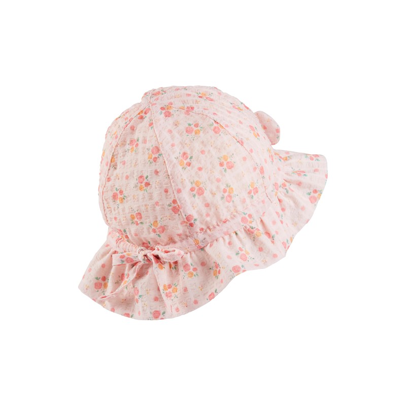 Sterntaler Girls' Children's Hat Printed with Flower Hat, Pale Pink
