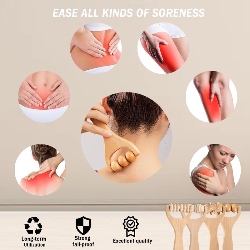 Pack of 4 Massage Rollers, 4 Models Massage Roller with