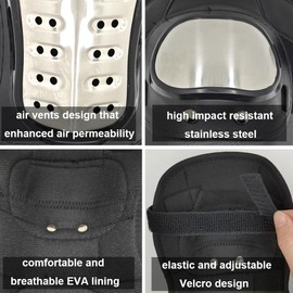 6pcs Adults Alloy Steel Motorcycle Knee Pads Elbow Pads with Motorcycle Gloves, Motocross Knee Shin Guards Dirt Bike Gear for Men and Women (Gloves L)