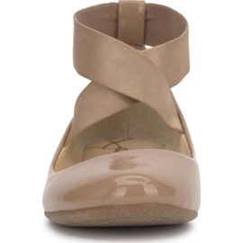 Jessica Simpson Women's Mandayss Ballet Flat, Chai Latte Crinkle Patent, 7.5