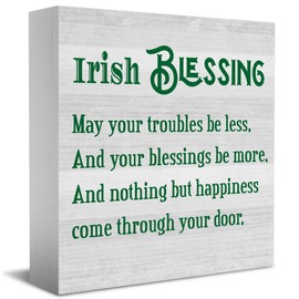 Irish Blessing Decor St Patricks Day Decor St Patrick Decorations for Home Office Desk Decor St. Patrick's Day Decorations Sign St Patricks Day Gifts for Coworkers 5 X 5 Inch