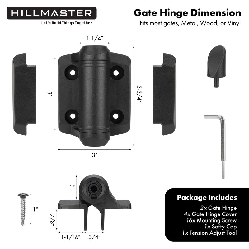 Heavy Duty Self Closing Gate Hinges with Safety Cap,Pool Gate