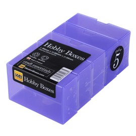 WestonBoxes, Hobby Boxes, Small Plastic Storage Boxes for Arts & Crafts Supplies (Purple, 5-Pack)