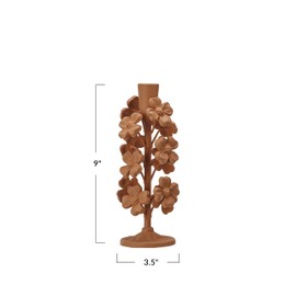 Creative Co-Op Apricot Blossom Taper Holder, Apricot Color