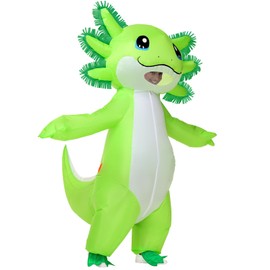 Stegosaurus Inflatable Axolotl Costume Adult Halloween Blow Up Costumes Deluxe Funny Costumes Animal Women Men Cosplay Party Green