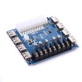 Teyleten Robot 24 Pins ATX Power Supply Breakout Board Module Adapter Power Connector Support 3.3V/5V/12V 1.8V-10.8V