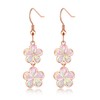 CiNily Opal Dangle Drop Earrings Hypoallergenic Rose Gold Plated Flower
