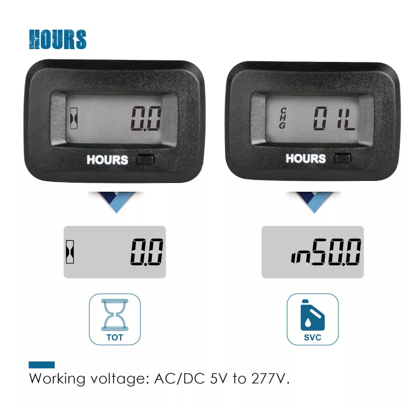 Runleader AC/DC 5V-277V Hour Meter Maintenance Reminder for Lawn Mower