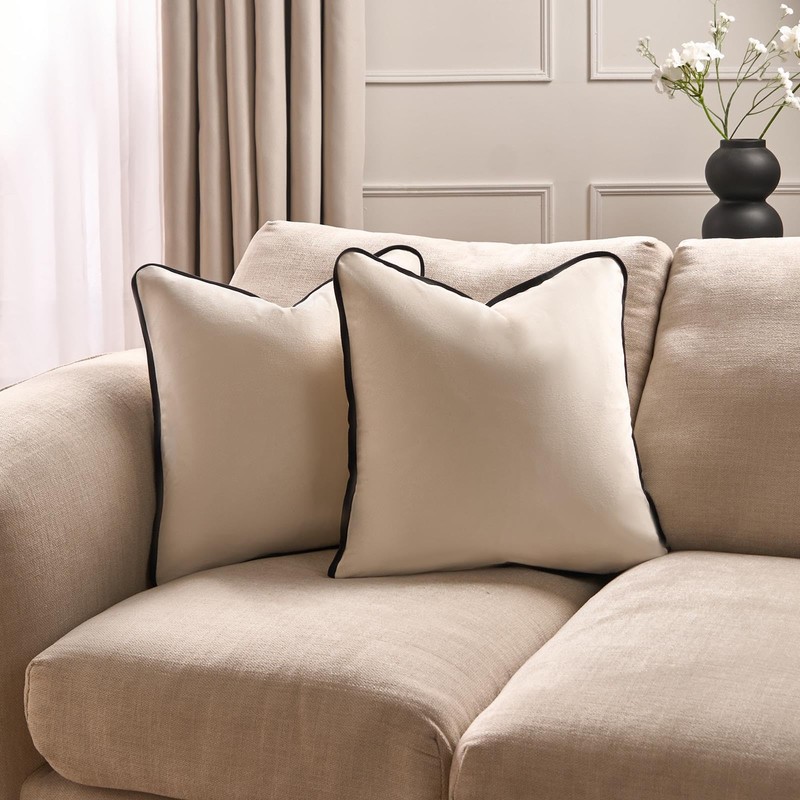 OHS Cushion Covers 4 Pack Matte Velvet Piped Edge Cushion