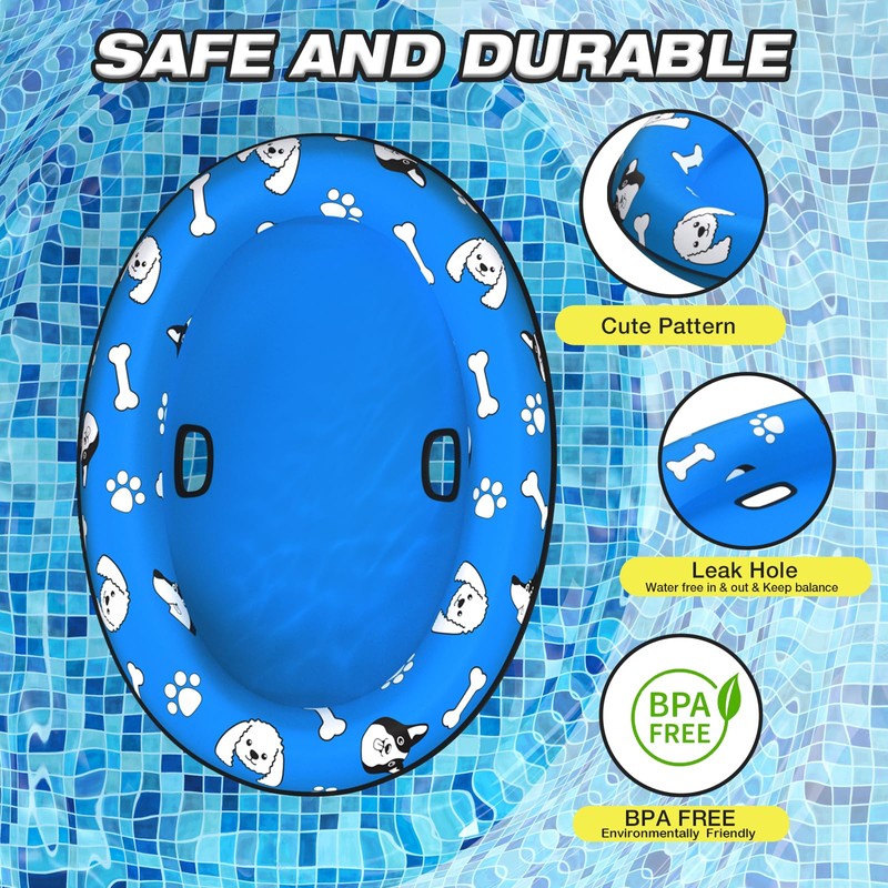 MICOOYO Dog Float Raft - Inflatable Dog Swimming Float for