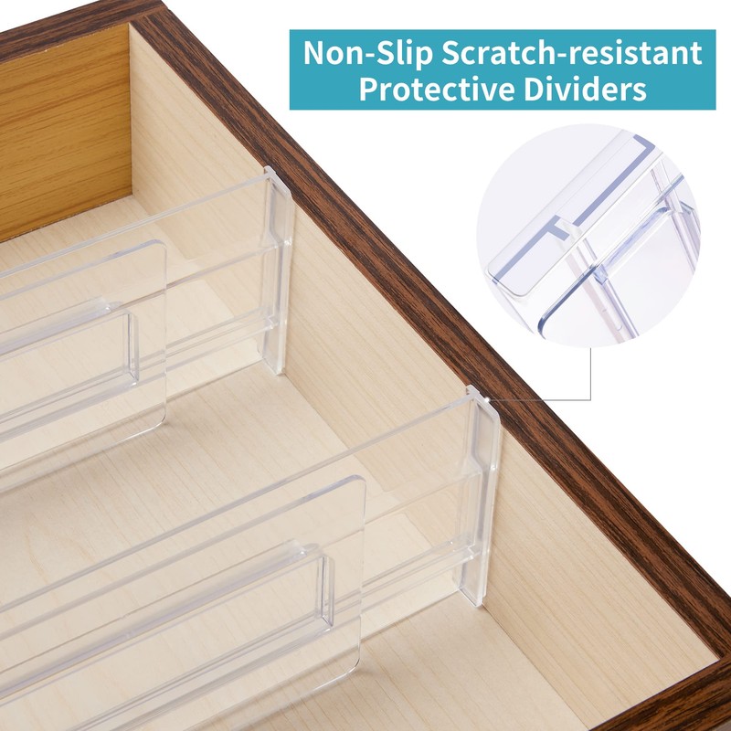 Drawer Dividers Organizers 6 Pack, Adjustable 3.14" High Expandable from