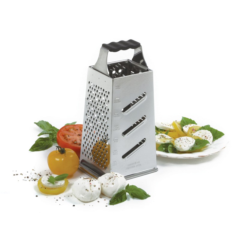 Norpro, Silver Grip-EZ Stainless Steel Grater with Catcher, 10in/25.5cm