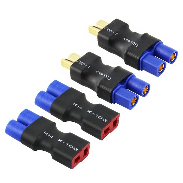 rflaueo 4pcs T-Plug Deans Style to EC3 Male Female RC