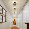 Pevfah Crystal Black Ceiling Light, Modern Semi Flush Mount Ceiling