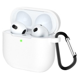 TOORQR Kompatibel mit Airpods 4 (2024) Kopfhörer Case,Schützende Flüssig Silikon Hülle für Airpods 4 Silikon Cover,Front-LED Sichtbar, Kratzfest,Leicht zu Reinigen (Weiß)