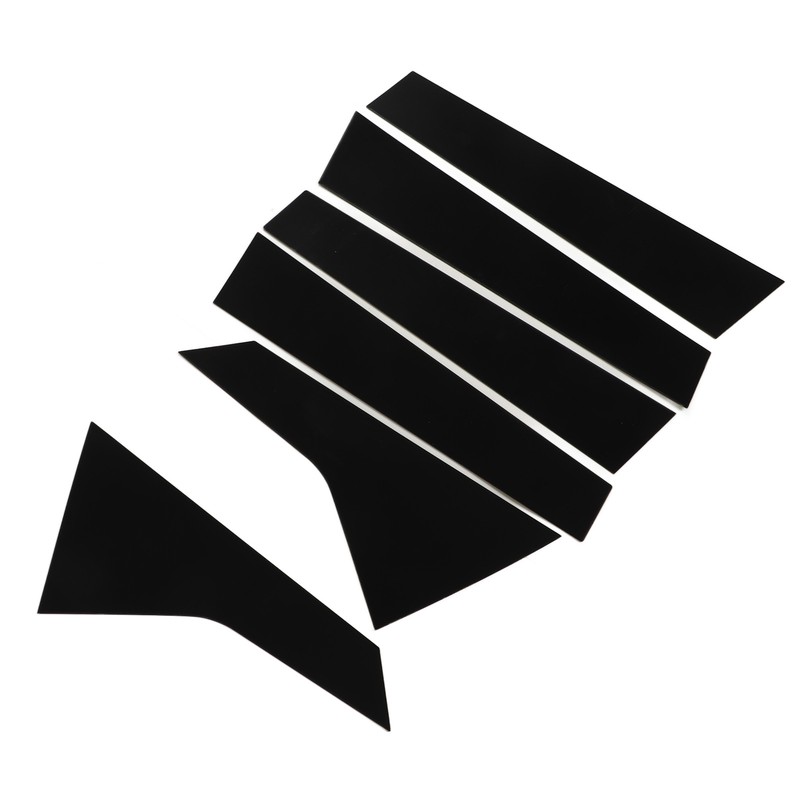 6PCS Car Window Trim Bright Black Lightweight Smooth Surface Window