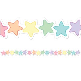 Teacher Created Resources Pastel Pop Stars Die-Cut Border Trim