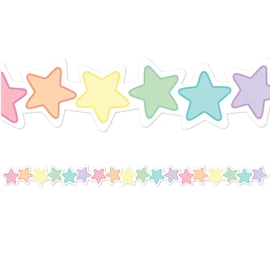 Teacher Created Resources Pastel Pop Stars Die-Cut Border Trim