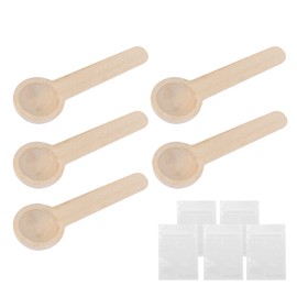 EMPTTY 5 Pieces Natural Wooden Mini Spoons Scoops for Salt Spices 2.95 x 0.94 Inch