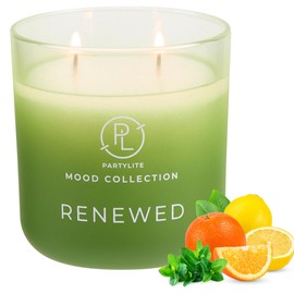 PartyLite Renewed Scented, with Notes of Orange, Lemon, Nutmeg, Pine & Peppermint 14.1oz 2-Wick Ombre Jar Candle, 24-48 Hour Burn Time, Part of The Mood Collection, Fresh & Clean, Perfect for Gifting
