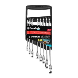 DURATECH 8PC Ratcheting Wrench SAE Set Combination 5/16" to 3/4" Open End Wrench