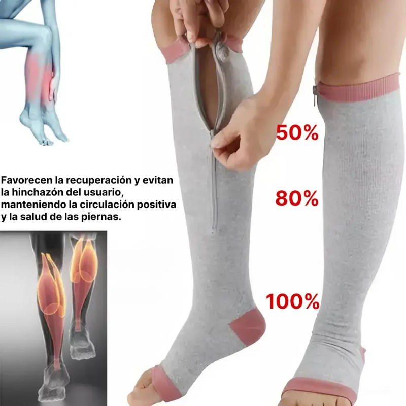 4 Medias Calcetas Compresión Alivia Varices Y Circulación
