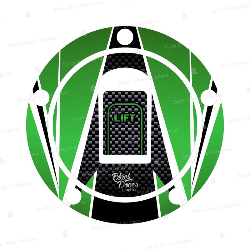3D Sticker Fuel Cap 5 Holes Compatible with/Replacement for Kawasaki