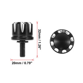 F FIERCE CYCLE 2pcs Black Seat Bolt Tab Screw Quick Mount Cap Knob for Harley Davidson Road King Softail 1996-2020