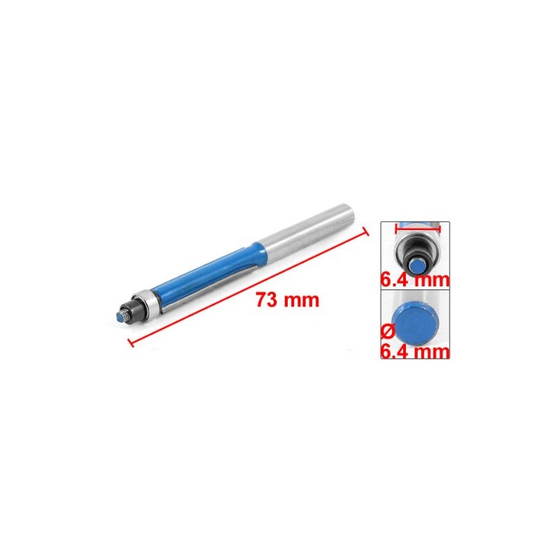 73mm Length Straight Shank Metal Flush Trim Router Bit 1/4"