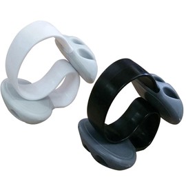 NewFerU Desk Cable Drop Clips Non-Adhesive, Table Cord Stay Holder Weighted, Small Wire Management Clamp Removable, Silicone Tidy Organizer Keeper for Phone Computer Chargers (1 Black + 1 White)