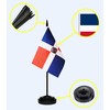 Dominica Dominican Deluxe Desk Flag Set Small Mini Miniature Dominica