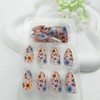 Press on Nails Almond Medium Fake Nails wite Floral Designs