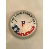 Texas Paperweight Round Glass Design Longhorn With Texas Flag Design