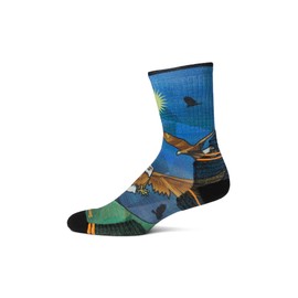 Smartwool Mens Hike Targeted Cushion Eagle Print Crew Socks Laguna Blue X-Large