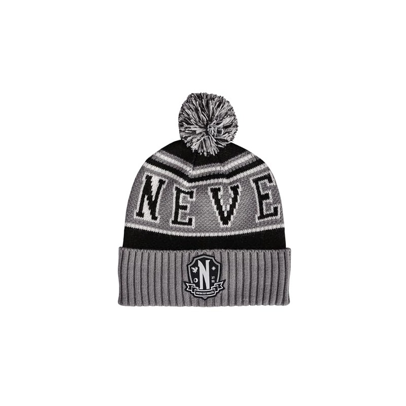 Elbenwald Wednesday Beanie in Nevermore Academy Design - With School