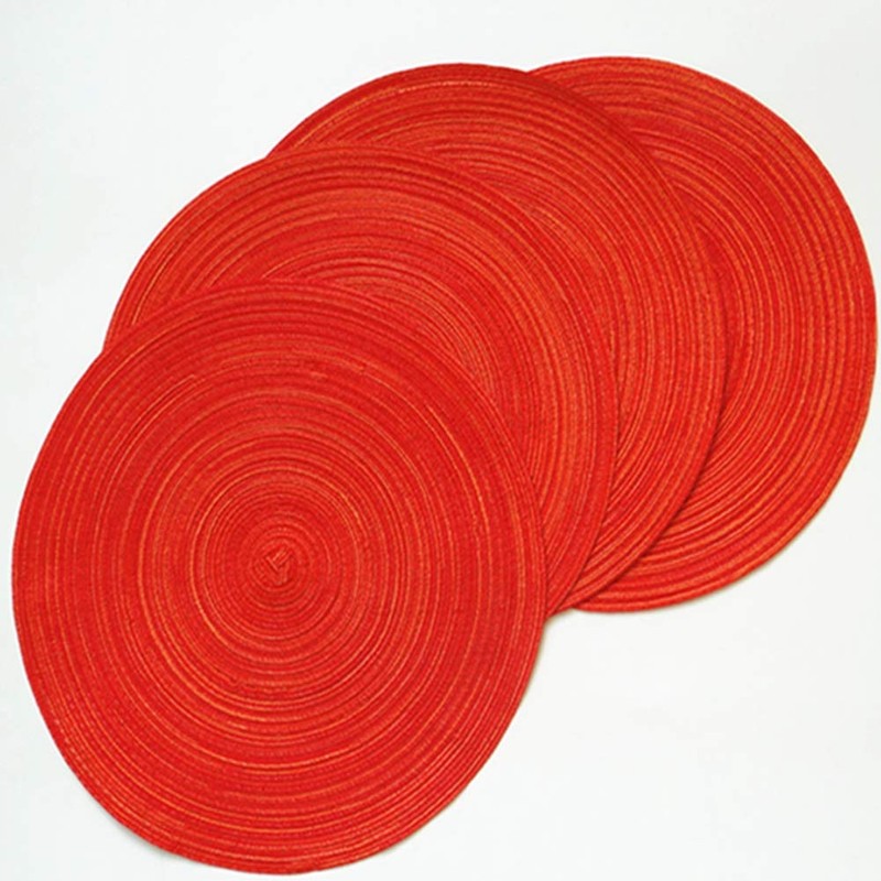 Egurs Set of 6 Round Place Mats 38 cm Braided