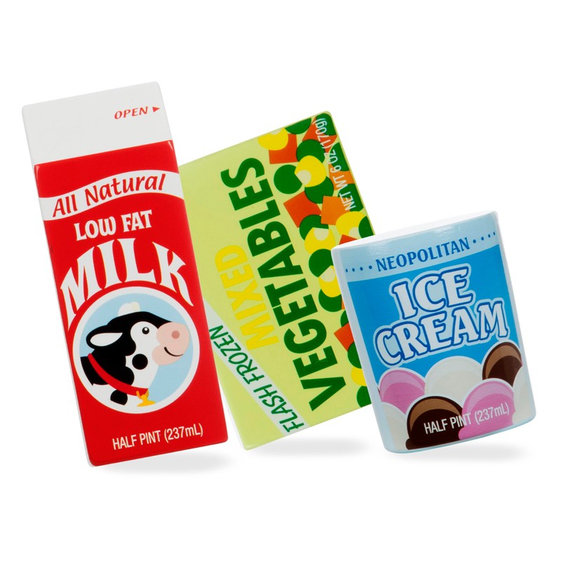 Melissa & Doug Fridge Food Wooden Play Food Set -