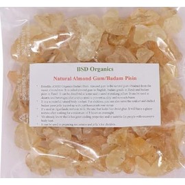 BSD Organics Natural Almondgum/Badam Pisin/Badam/Gondh Katira for Ice Cream, Milk Shakes, Jigarthanda, Body Coolant, Natural Jelly,Tasty and Delicious Drink, and More-250