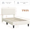 Yaheetech Yaheetech Twin Bed Frames with Adjustable Headboard, Chenille Fabric