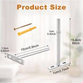APACALI 10 Pack Floating Shelf Bracket 6 Inch, 150mm Invisible Shelf Brackets, Heavy Duty Floating Shelf Brackets, Hidden Shelf Brackets for Wall Mounted Decoration Shelf Support, Silver