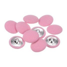 HARFINGTON 10 botones cubiertos de tela de 40 l con agujeros redondos de 25 mm, botones de costura de vástago de metal para trajes de blusas, rosa claro