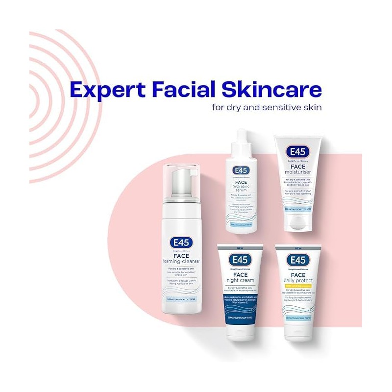 E45 Daily Face Moisturizing Cream - Hydrating Formula, 50ml