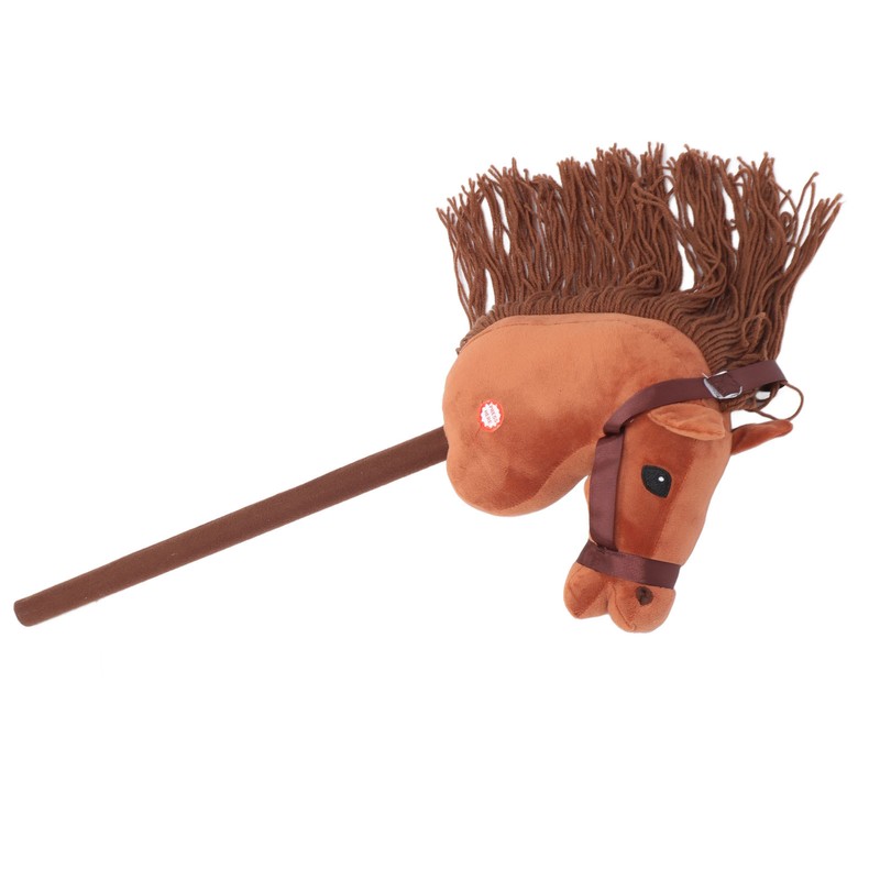 70cm Height Plush Horse Stick Toy Cute Expression 2 Sound