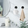 SJUNJIE 4Pcs Vacuum Suction Cup Hooks Removable Hooks Black Suction