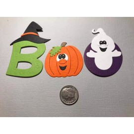 HANDMADE Die Cut  / 1 BOO Set /  Scrapbook / Card Embellishment